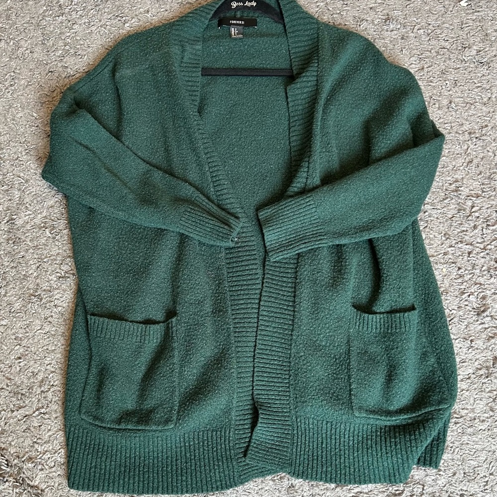 Women's Forever 21 Green Cardigan, Size: S